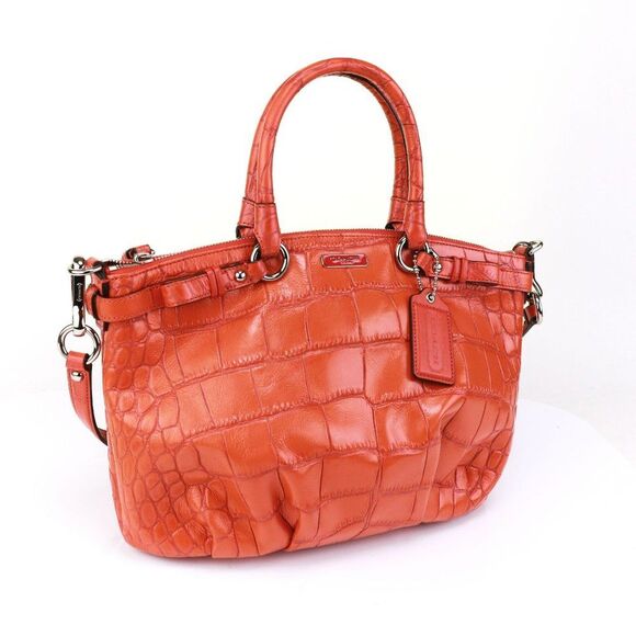 NWT Coach LIMITED EDITION Croc Leather Work Satchel Bag - Picture 5 of 10